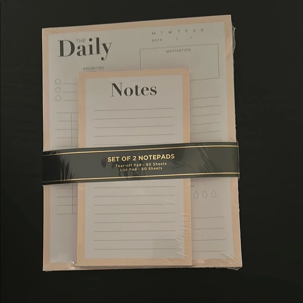 ✨Elegant Daily Notepad - Black and Cream 2pk